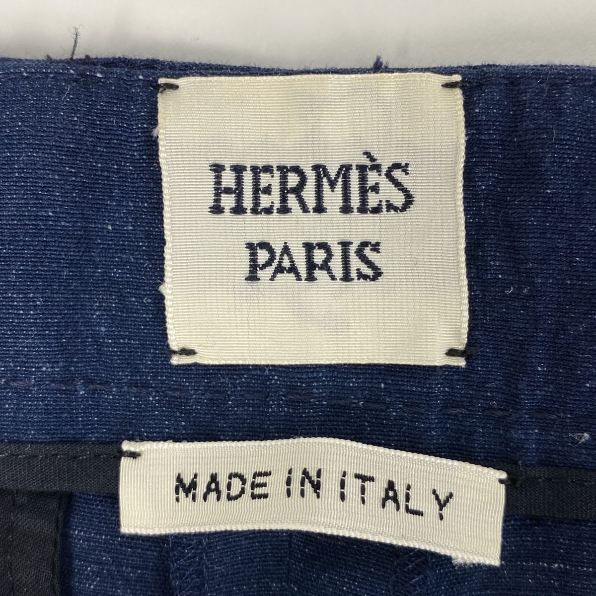 エルメス HERMES サイドベルト クロップドパンツ 7分丈 センター