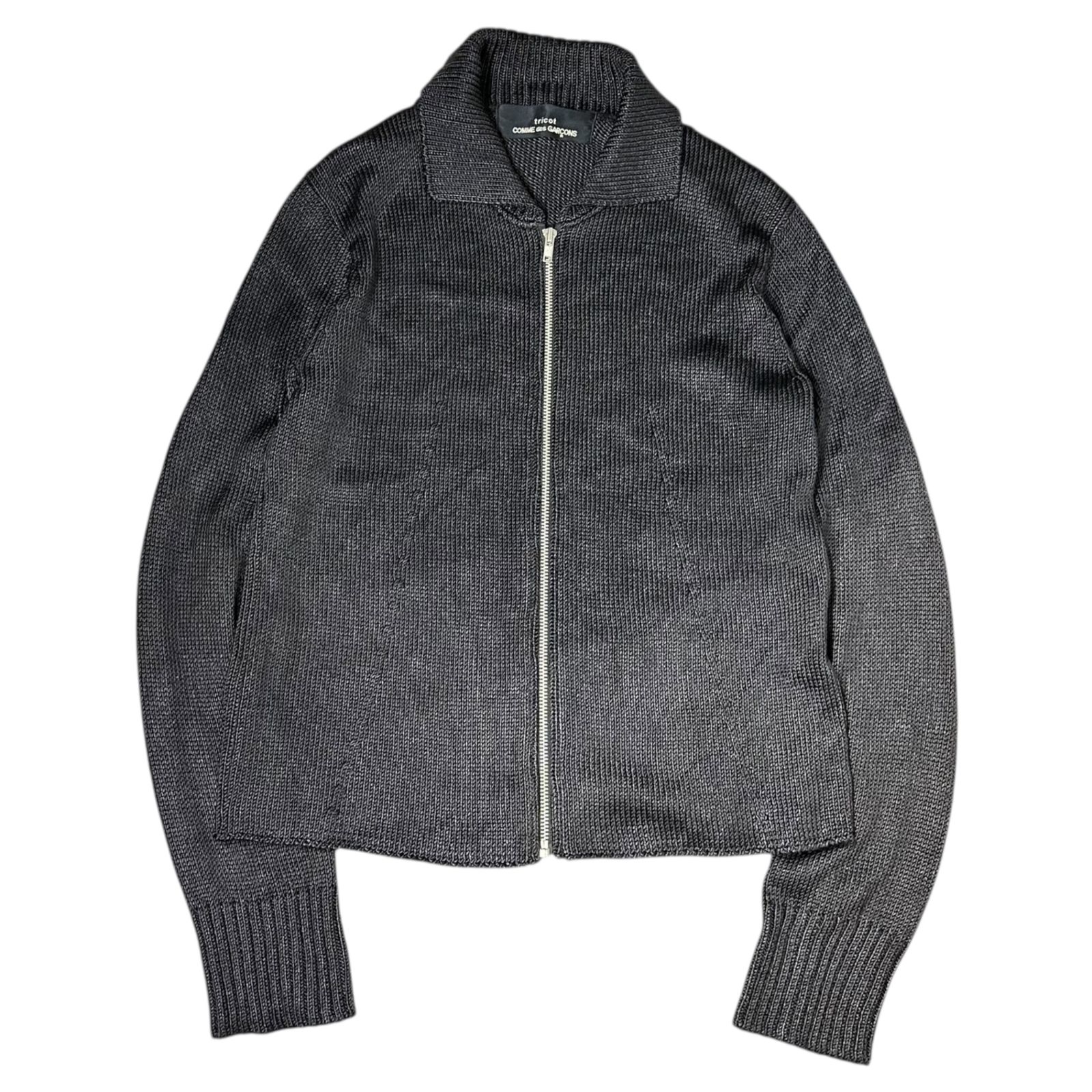 AD1999 COMME des GARCONS HOMME PLUS 紺 縮絨 逆プリントブ