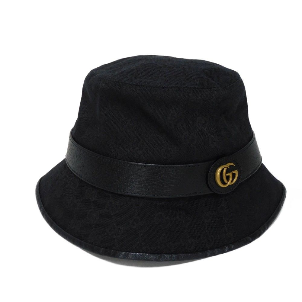 GUCCI グッチ オリジナル GGキャンバス バケット ハット ダブルG M