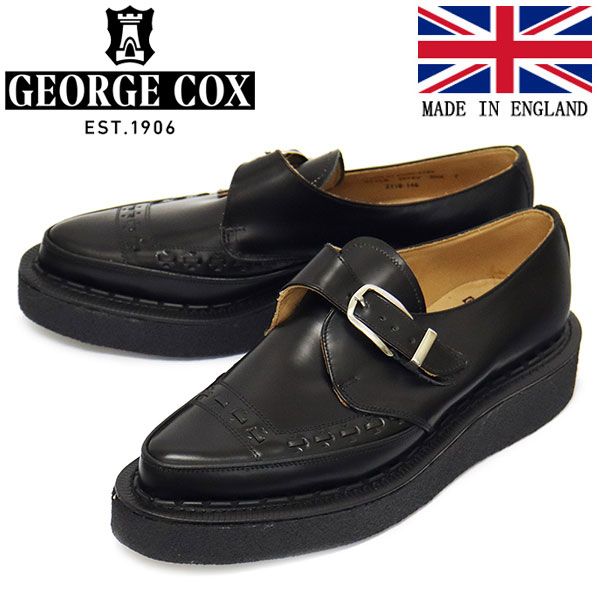 GEORGE COX (ジョージコックス) DIANO MONK 3976 V ラバーソール レザーシューズ 040 BLACK gc UK5-約24.0cm