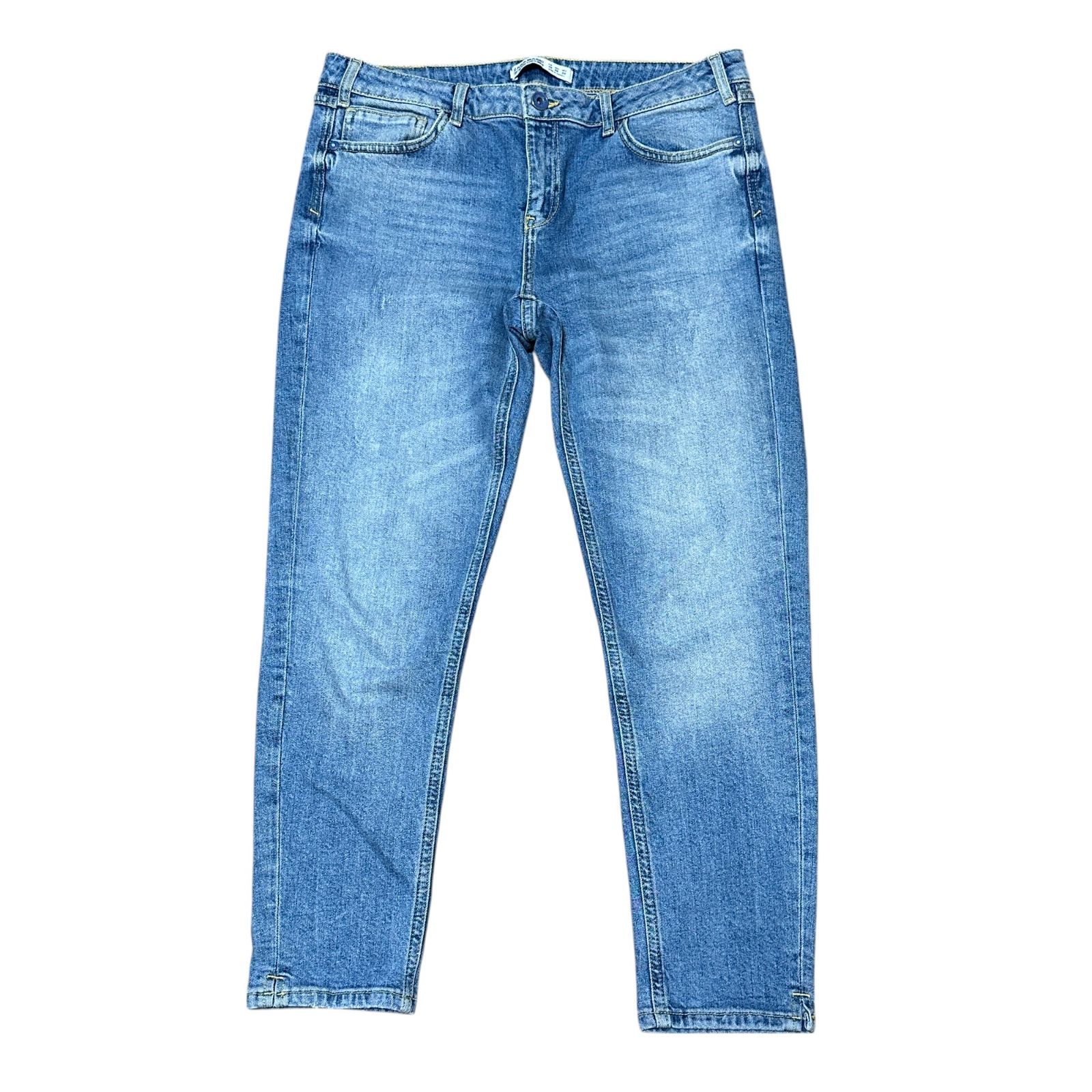ZARA ザラ　大人気デニム　36 ZARA クロップド丈ワイドレッグデニムパンツ 1889/022/427/36