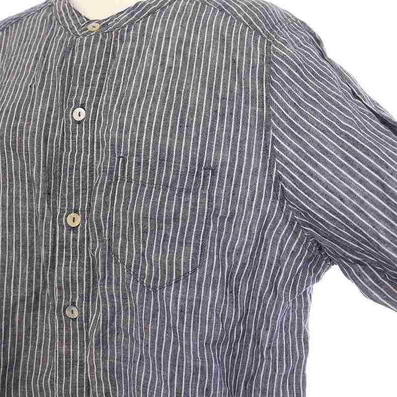 美品☆ネストローブストライプシャツ nest Robe ネストローブ ストライプ リネンシャツ 麻生久美子