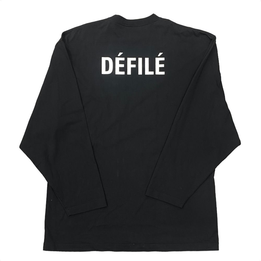 BALENCIAGA*ブラック Tシャツ BALENCIAGA バレンシアガ 長袖Tシャツ ロングTシャツ DEFILE