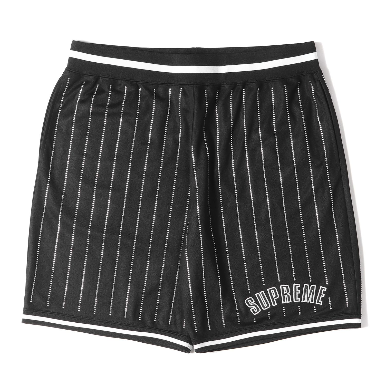 ＊Supreme バスケットボール ショートパンツ ストライプ ロゴ入 S アウトレット人気 Supreme バスケットボール ショートパンツ