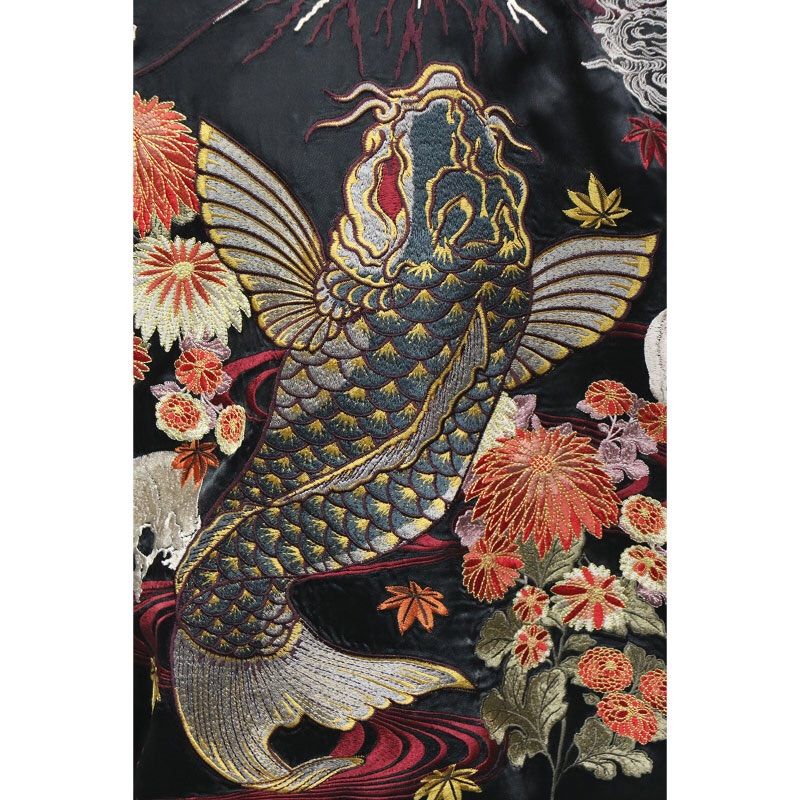 さとり/satori 菊と鬼鯉 刺繍 和柄 スカジャン GSJR-027 - BSC