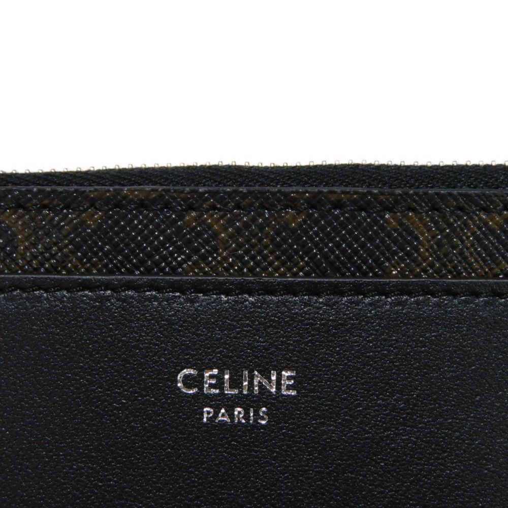 CELINE セリーヌ ジップ カードホルダー 新ロゴ 箔押し 現行