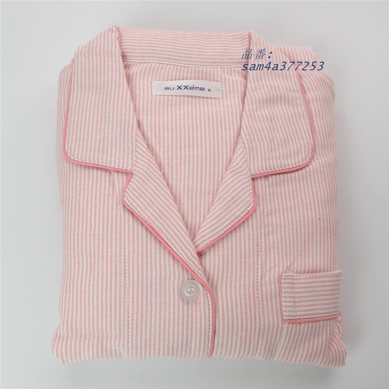 ルームウェア ペア カップル パジャマ ダブルガーゼ パジャマ 2重ガーゼ 敏感肌 上下セット 綿 部屋着 男女 前開き ナイトウェア カップル am4a377253 DECORATOM_COM_BR