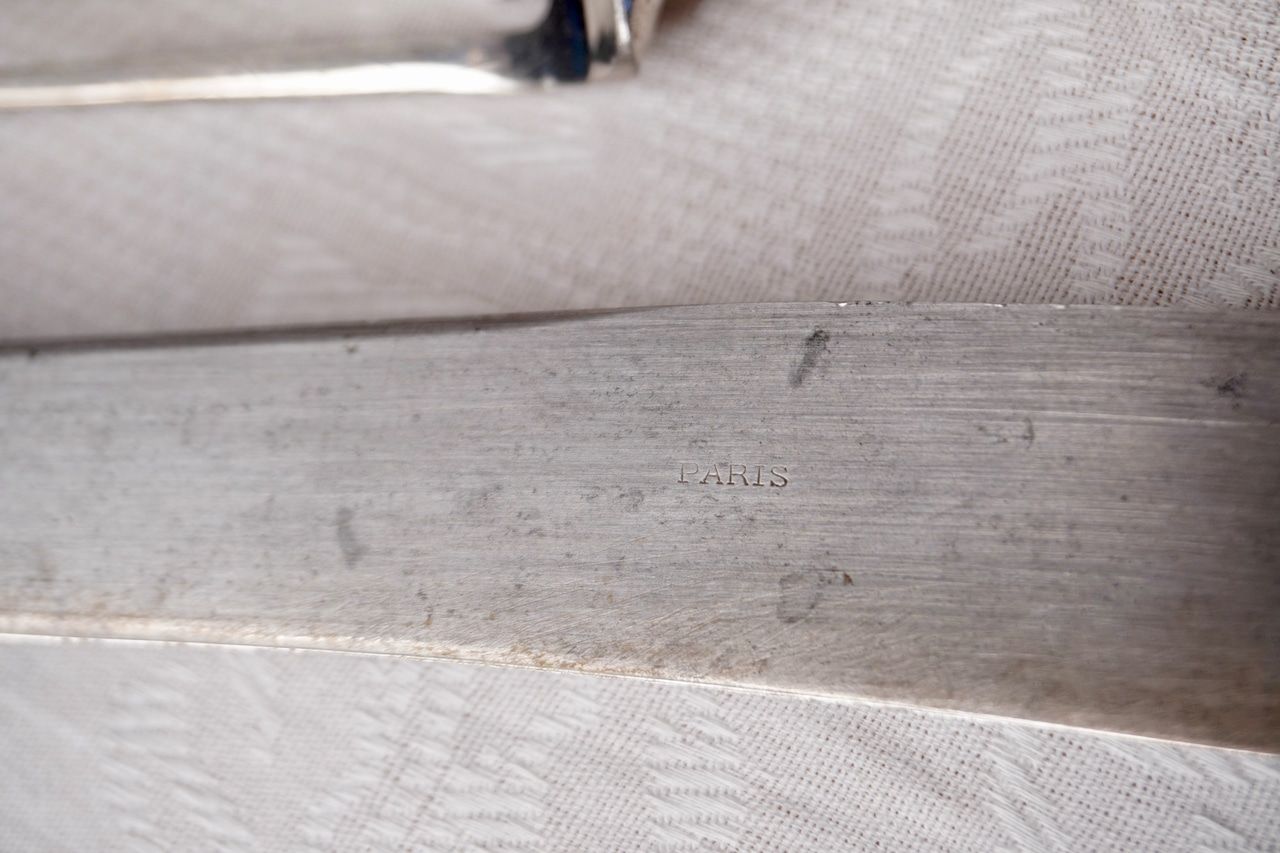 フランス シルバープレート アンティーク 肉切り用大型フォーク