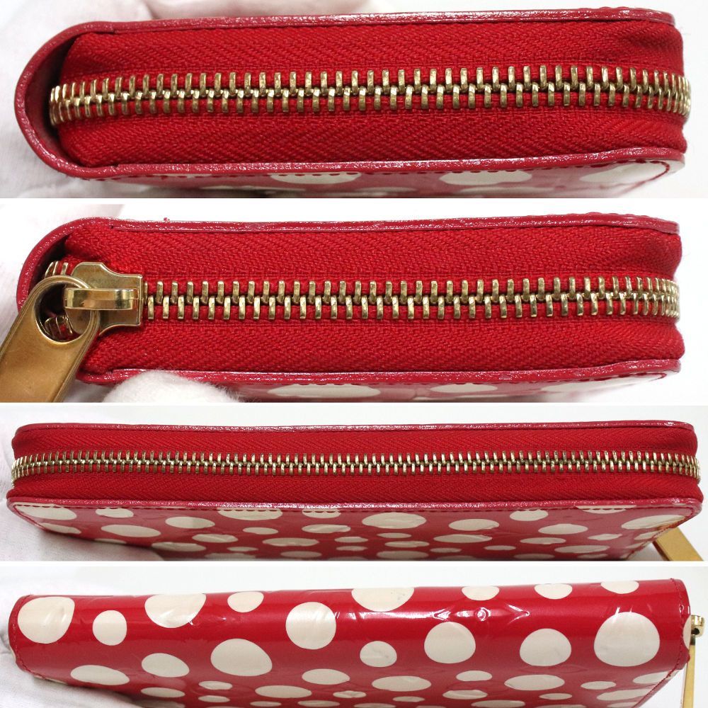 ルイヴィトン ヴェルニ ジッピーウォレット 水玉 赤 草間 M91572 ルイ