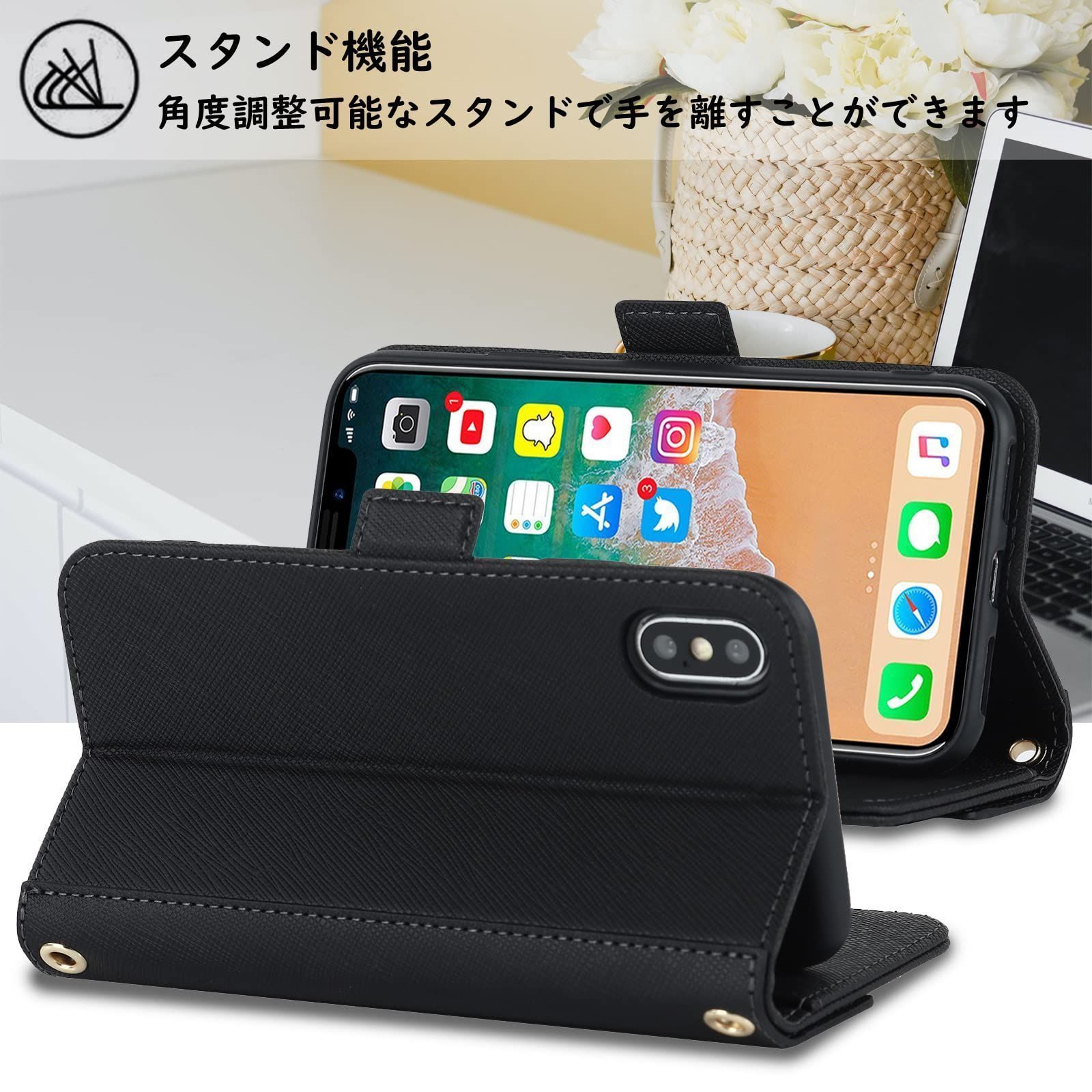 新着商品】iphone X ケース ショルダー 鏡 アイホンXS ケース 手帳型