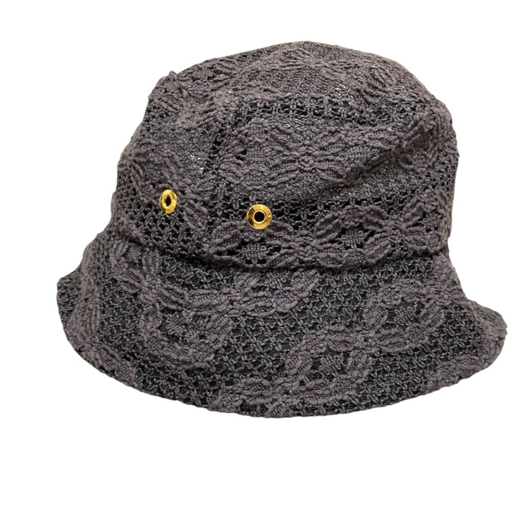 美品 CA4LA カシラ レース バケットハット SHK00926 グレー