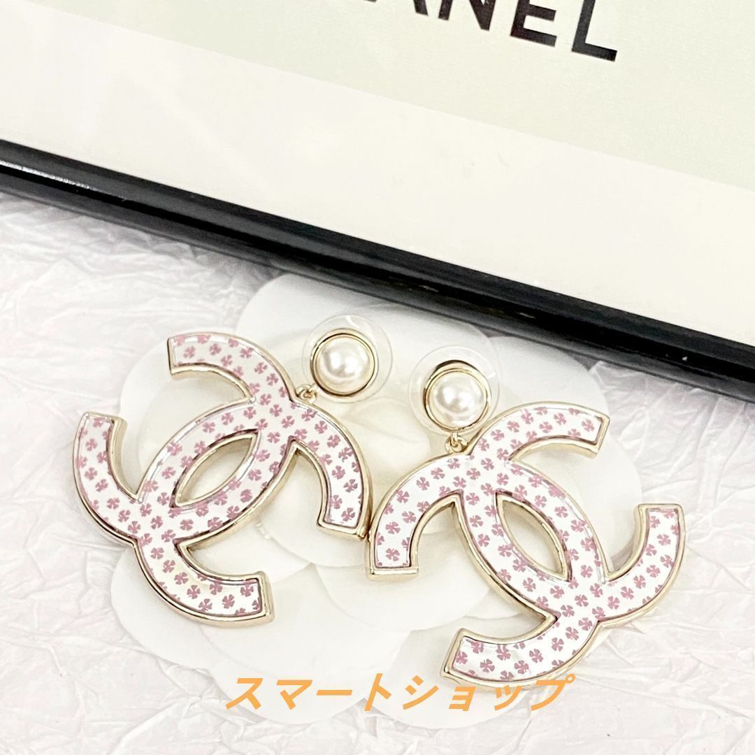 CHANEL】シャネル ミラーサクラピンク ダブルC パール ピアス - メルカリ