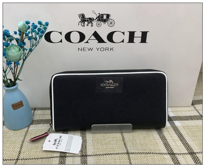 コーチ COACH 長財布 財布 ブラックマルチ エッジペイント ペブルド 