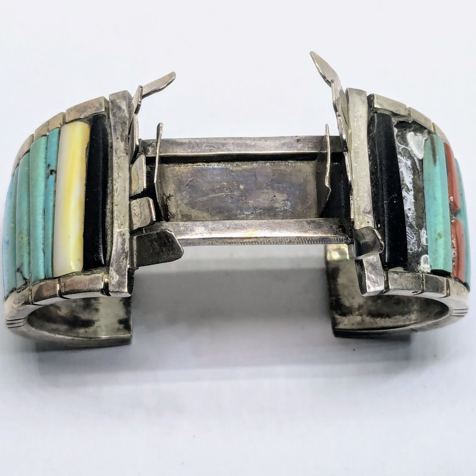 未使用 ブレスレット ズニ インディアンジュエリー インレイ シルバー  