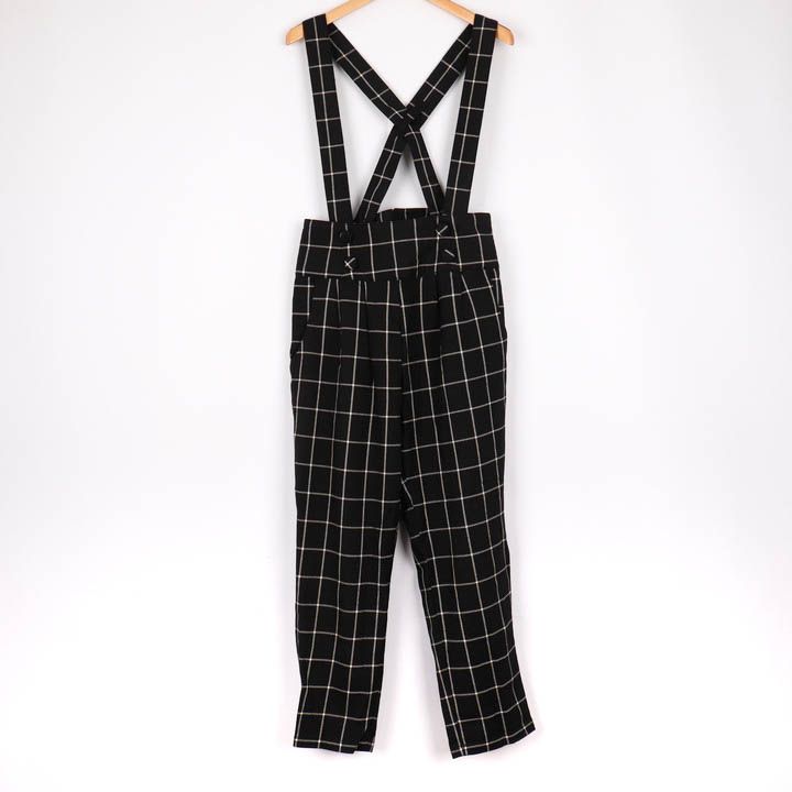 ヘザー サロペット チェック柄 サスペンダー ロングパンツ タック ストレッチ レディース Mサイズ ネイビー Heather 【中古】 人気・おすすめ｜安定人気・収納便利におすすめ 期間限定割引 配送追跡可 在庫残りわずか