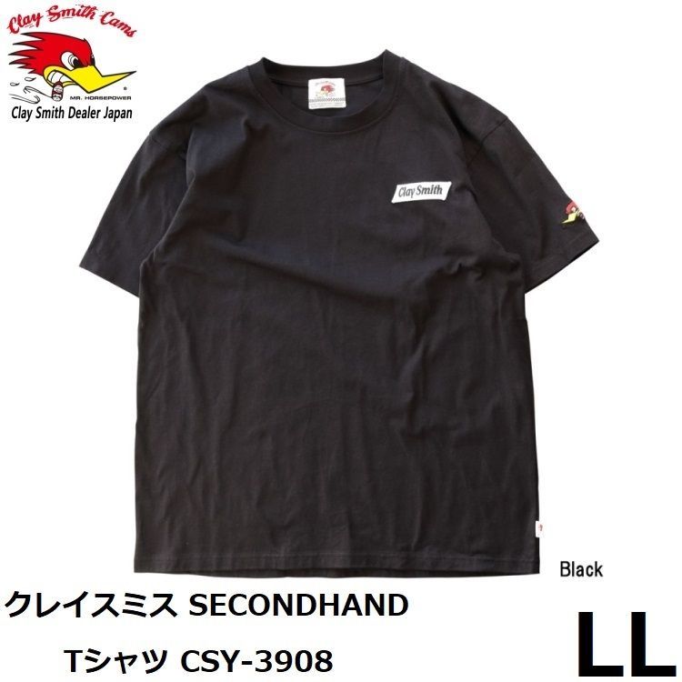 CLAY SMITH クレイスミス SECONDHAND Tシャツ CSY-3908 Black LLサイズ コットン