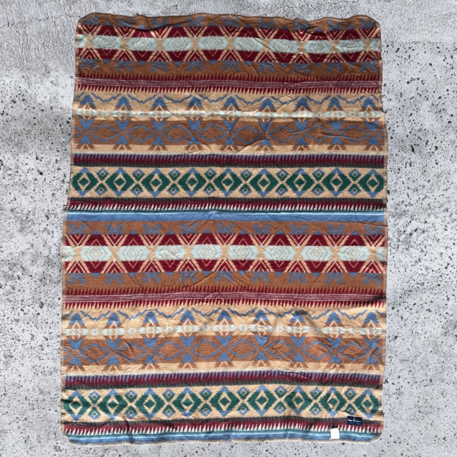 mikerin　ラルフローレン　ネイティブ柄　ブランケット・ラグ ラルフローレン アメリカ製 ラグ 大判 総柄 │ヴィテージ古着屋Feeet