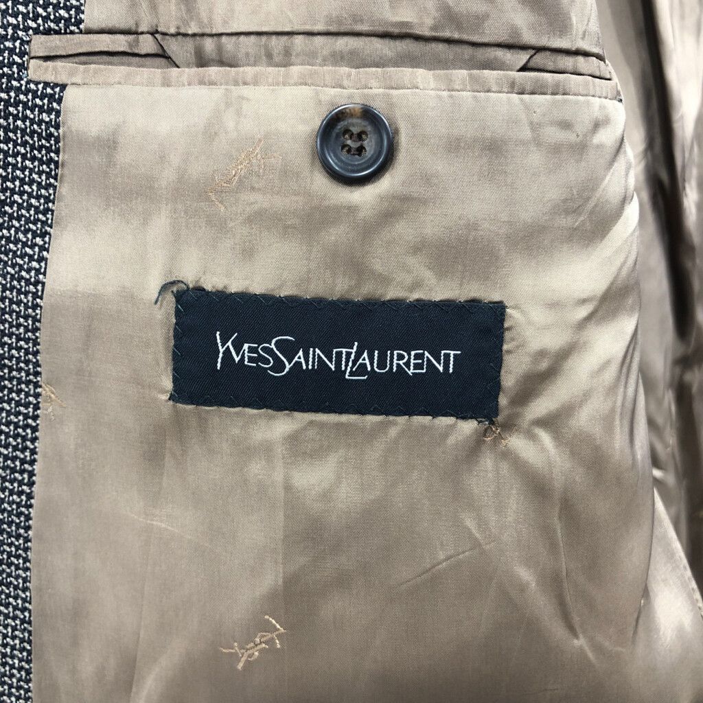 極美品！イヴサンローラン マオカラージャケット 38サイズ スイス生地使用 M カナダ製 YVES SAINT LAURENT イヴ サンローラン ウール