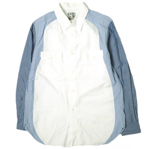 SPLOTCH of ink スプロッチオブインク 日本製 Gradation Shirts グラデーションシャツ L WHITE/BLUE 長袖 トップス g17105