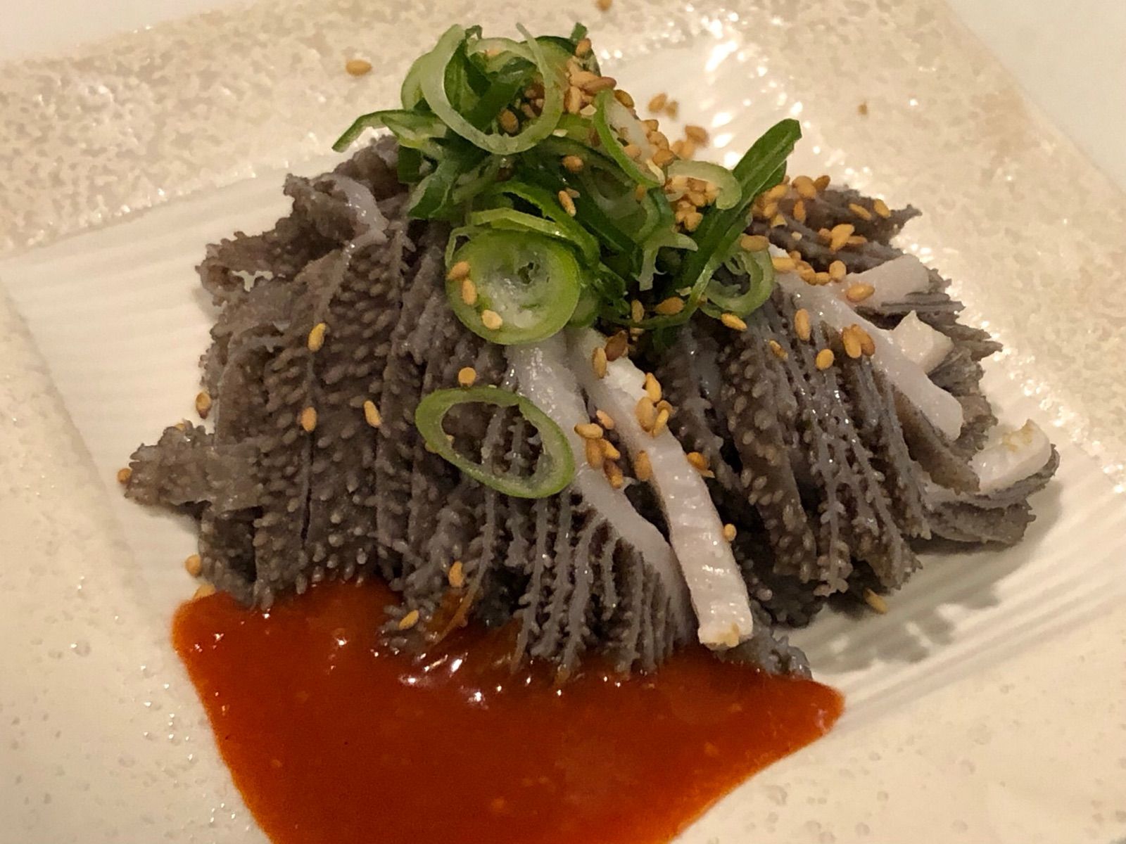 メルカリshops 鮮度抜群黒毛和牛センマイ刺し0g 3 4人前 焼肉人気商品 自家製酢味噌付