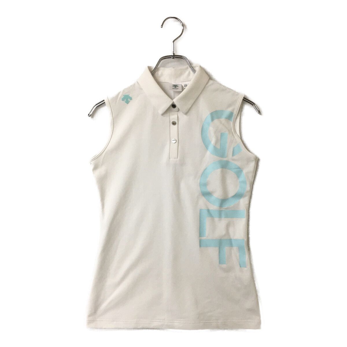 coco 中古 デサントゴルフ DESCENTE GOLF レディース ノースリーブ S 白 ホワイト×黒 ポロシャツ 中古 レディース デサントゴルフ DESCENTE GOLF ノースリーブ M