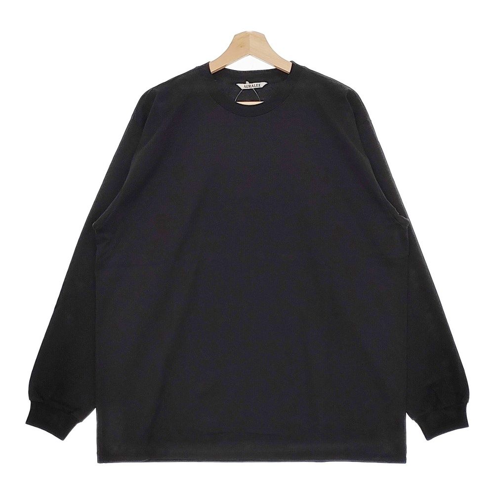 AURALEE 新品 A00SP01GT LUSTER PLAITING L/S TEE 5 定価15400円 長袖Ｔシャツ カットソー ロンＴ ブラック メンズ オーラリー【中古】5-0102M