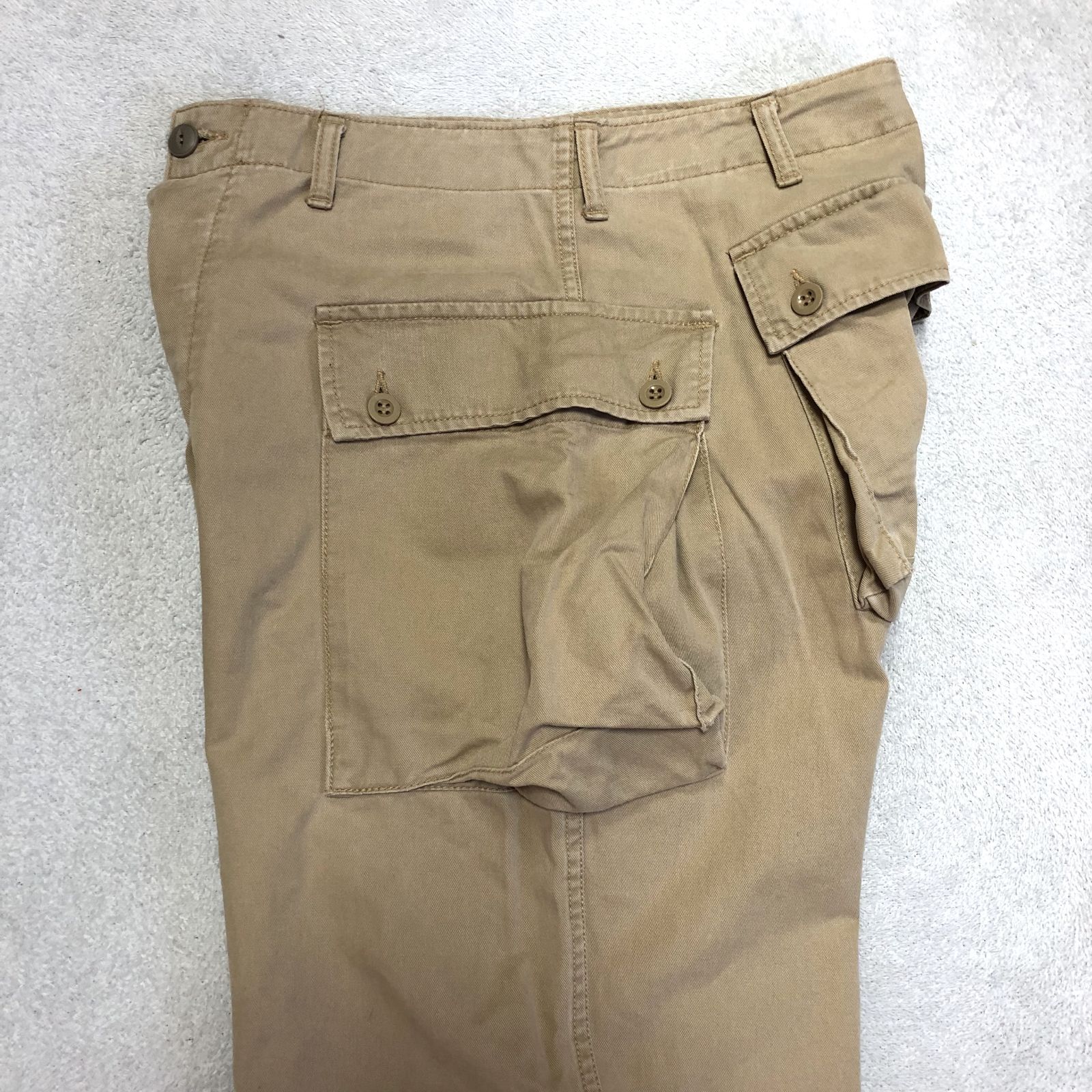 イタリア軍 モンキーパンツ カーキ カーゴパンツ トラウザー　ファティーグパンツ あの名作『モンキーパンツ（M44型）』がビンテージの風合いを
