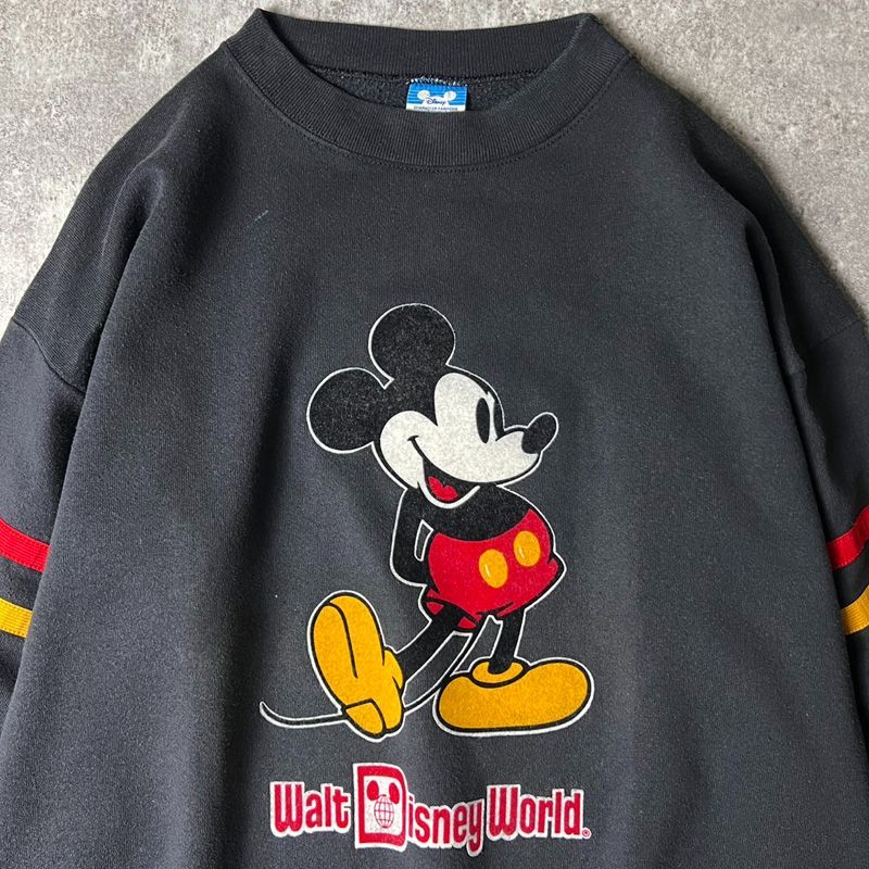 80s USA製 ディズニー オフィシャル ミッキー フロッキー プリント 