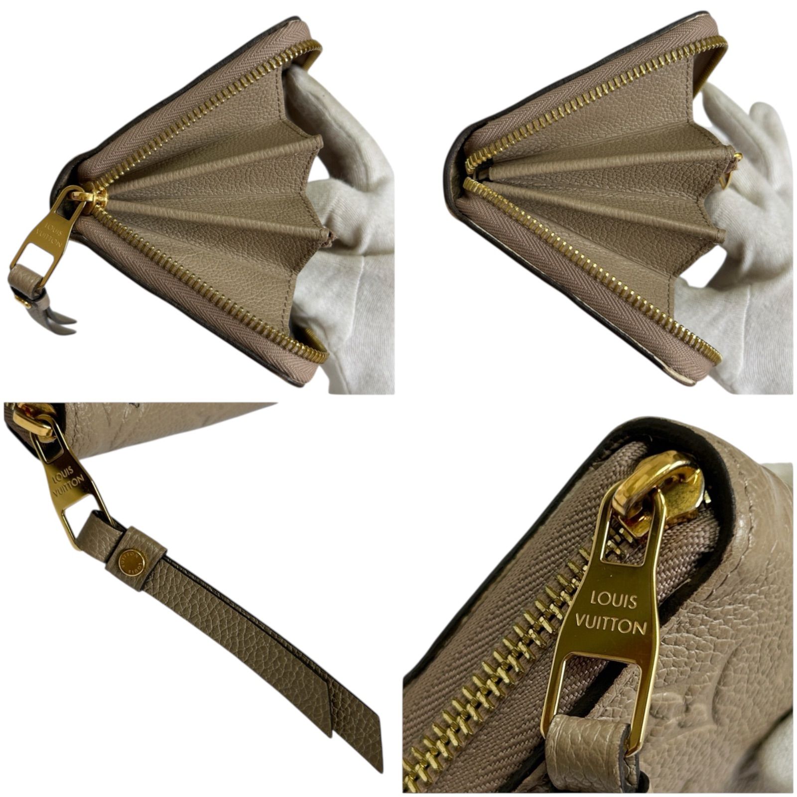 Louis Vuitton ベージュ エンボス長財布 LOUIS VUITTON ルイ ヴィトン モノグラム エンボス ジッピー