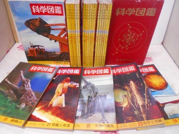 【中古】科学図鑑 全24巻セット/宇宙/自動車/鉄道/気象/海洋/光・熱・音/航空機と船/電気と電波/鳥類/昆虫/衣食住/魚貝/原子力/植物/機械と道具/動物/化学実験／岡田要 湯川秀樹 ほか 監修／世界文化社 科学図鑑 全24巻セット/宇宙/自動車/鉄道/気象/海洋/光・熱・音