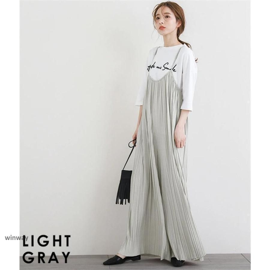 サスペンダー ロングワンピース