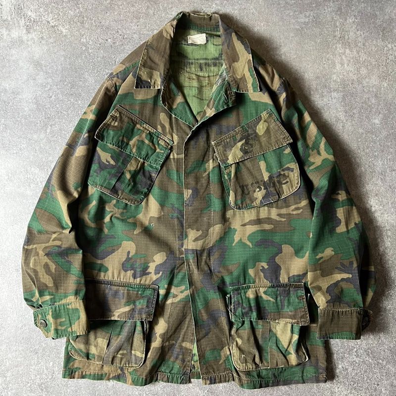 US ARMY 4th ERDL グリーンリーフ ジャングルファティーグ 70s US ARMY 米軍実物 4th ERDL グリーンリーフ カモ ジャングル