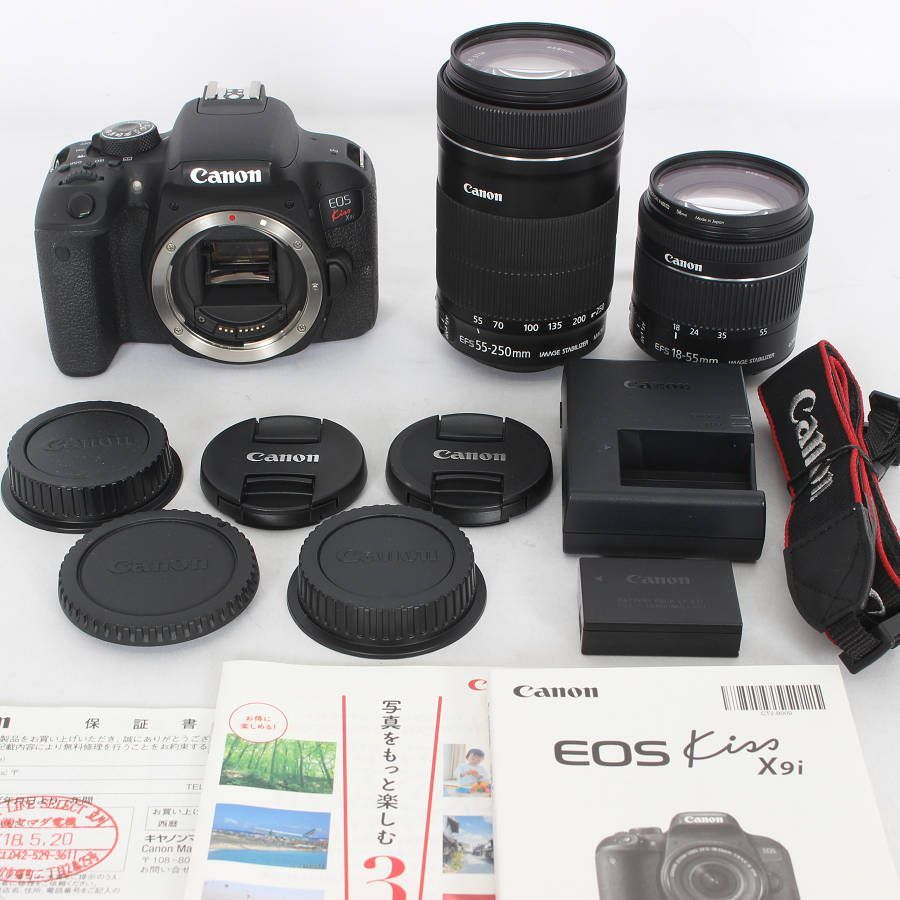 美品】Canon EOS Kiss X9i ダブルズームキット デジタル一眼レフ 美品】Canon EOS Kiss X9i ダブルズームキット デジタル一眼レフ