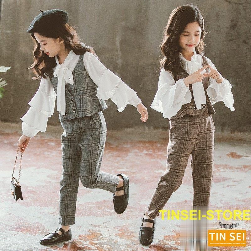 スーツ キッズ 女の子 フォーマル 子供服 スーツセット +パンツ+シャツ 韓国子供服 上下セット 受験用 入学式 卒業式 発表会 七五三 演出  hab 