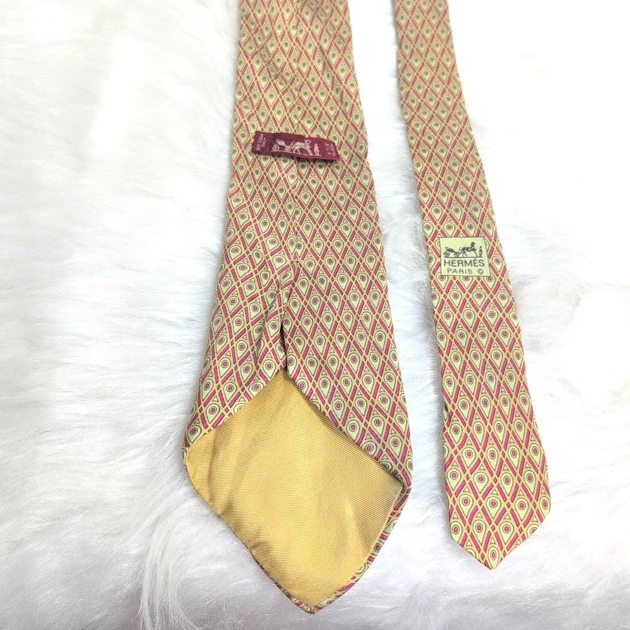 HERMES】 エルメス 総柄 ネクタイ シルク チェック 7976 EA