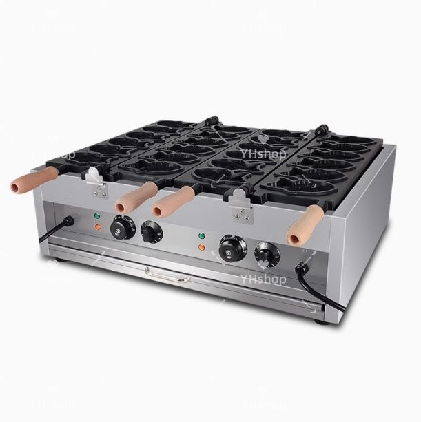 電気 たい焼き器 6匹×2連 12匹焼ける 業務用 家庭用 １1０V 鯛焼き器