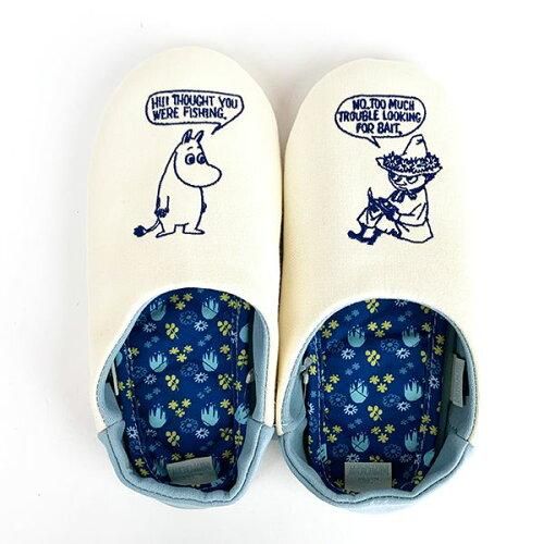 5営業日で発送 丸眞 MOOMIN ムーミン ムーミンとおしゃべり スリッパ ルームシューズ 1445020500 入数 3