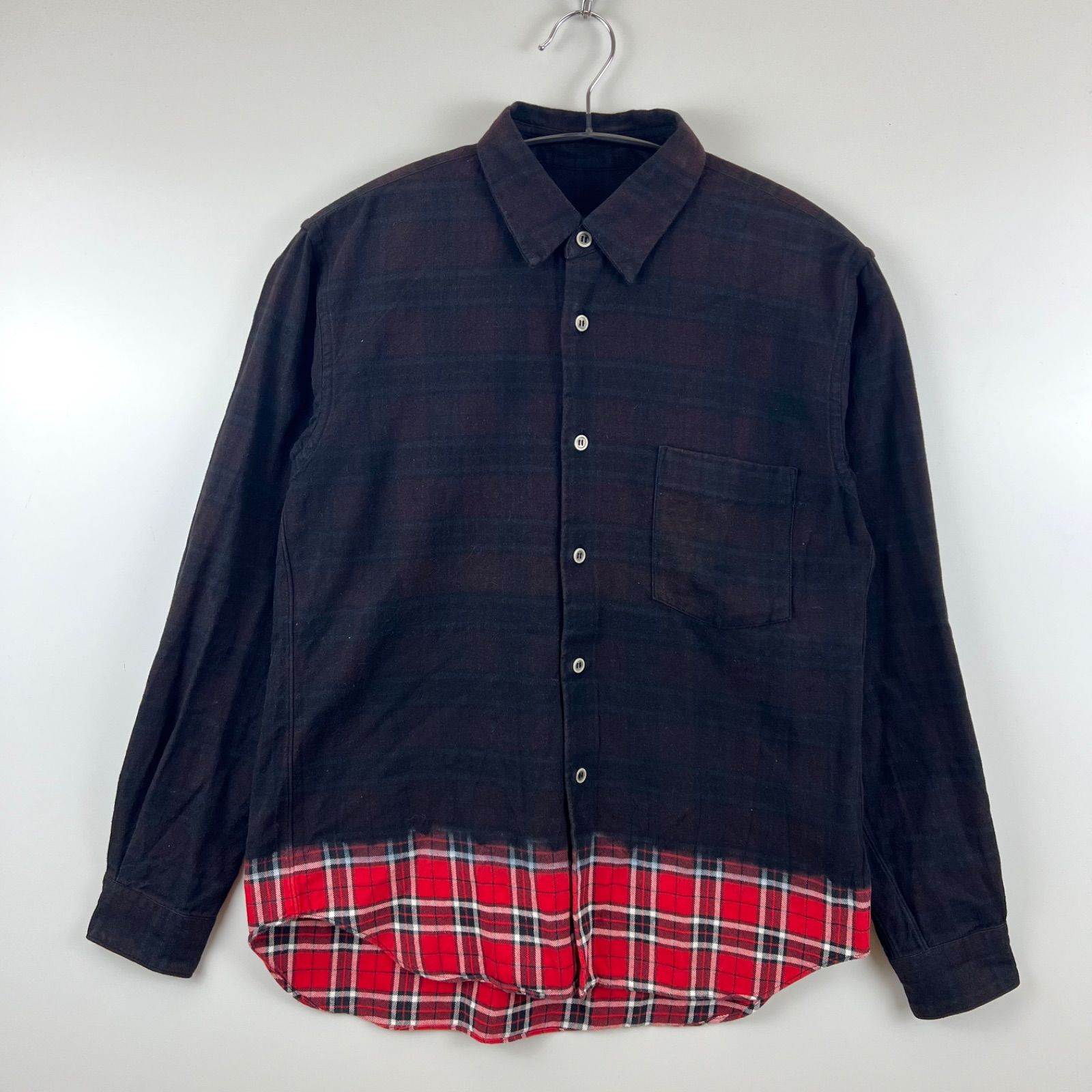 BLACK COMME des GARCONS CDG 00s AD2009 plaid dye L/S shirts S 1D