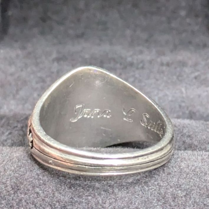 JOSTENS 1977年 スターリングシルバー925クラス カレッジリング 青