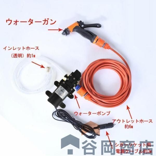 車用 高圧洗浄機 12V シガーソケット接続式 120W どこでも洗車