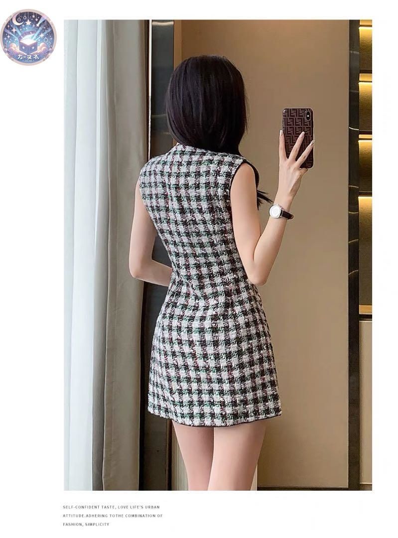春夏コーデ✨ミニツイードワンピース✨セクシーミニドレス✨女子会✨デート 新品未使用 春夏コーデ ミニツイードワンピースセクシー 女子会