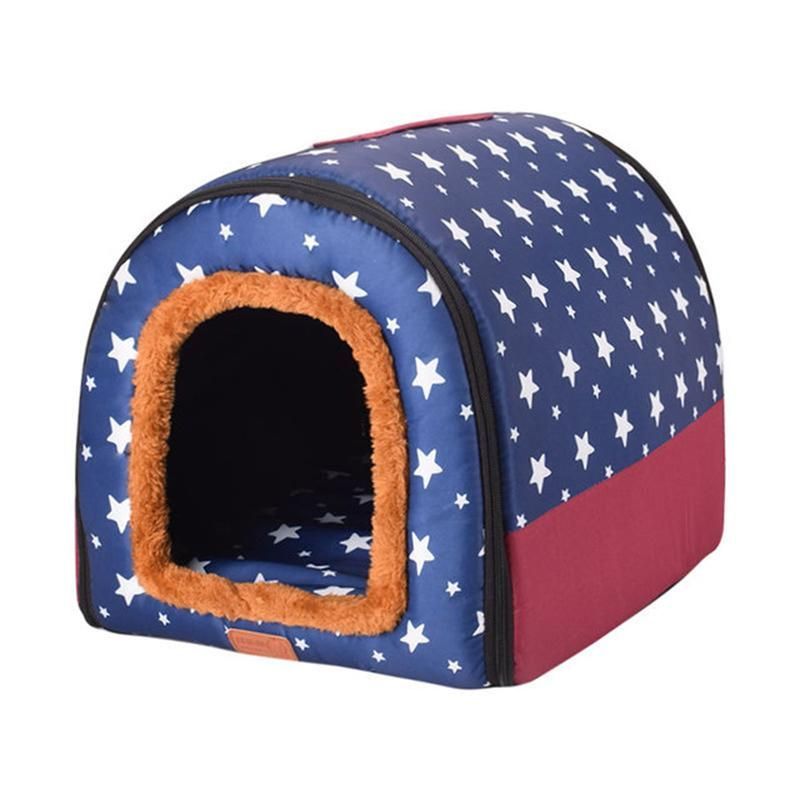 ドーム型 犬猫用ベッド ペットハウス ペットベッド 犬の巣 2WAY 柔らか 通年用 保温 寝具 取り外して 洗える クッション付き S-3XLサイズ 