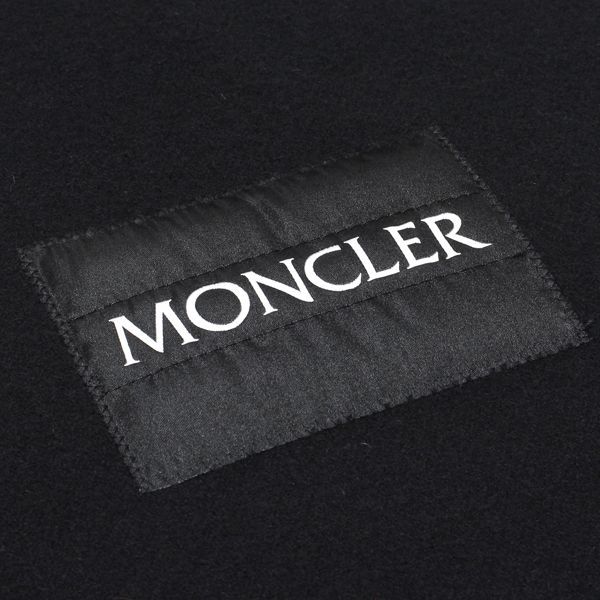 モンクレール MONCLER 中綿ロゴチケット ウールマフラー【ブラック