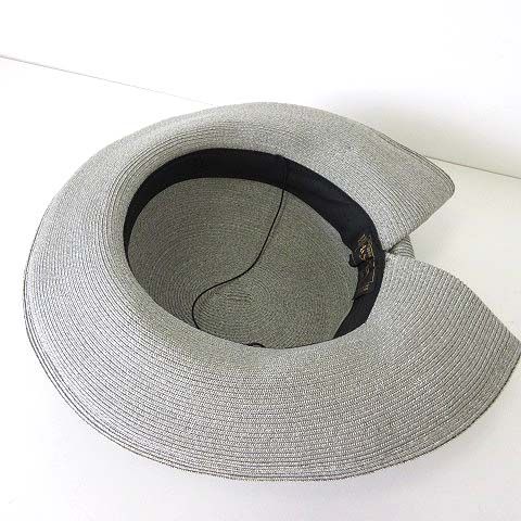 マキシン MAXIM ハット 帽子 つば広帽 バックリボン 麦わら帽子 UV遮蔽