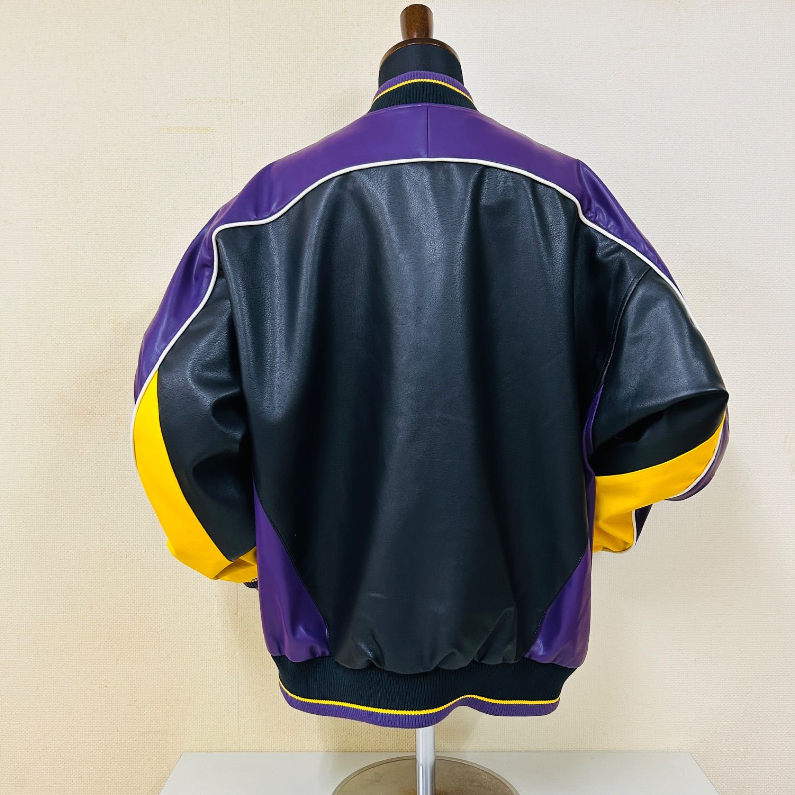 新作】【FUBU／フブ・Faux Leather Game Jacket（パープル