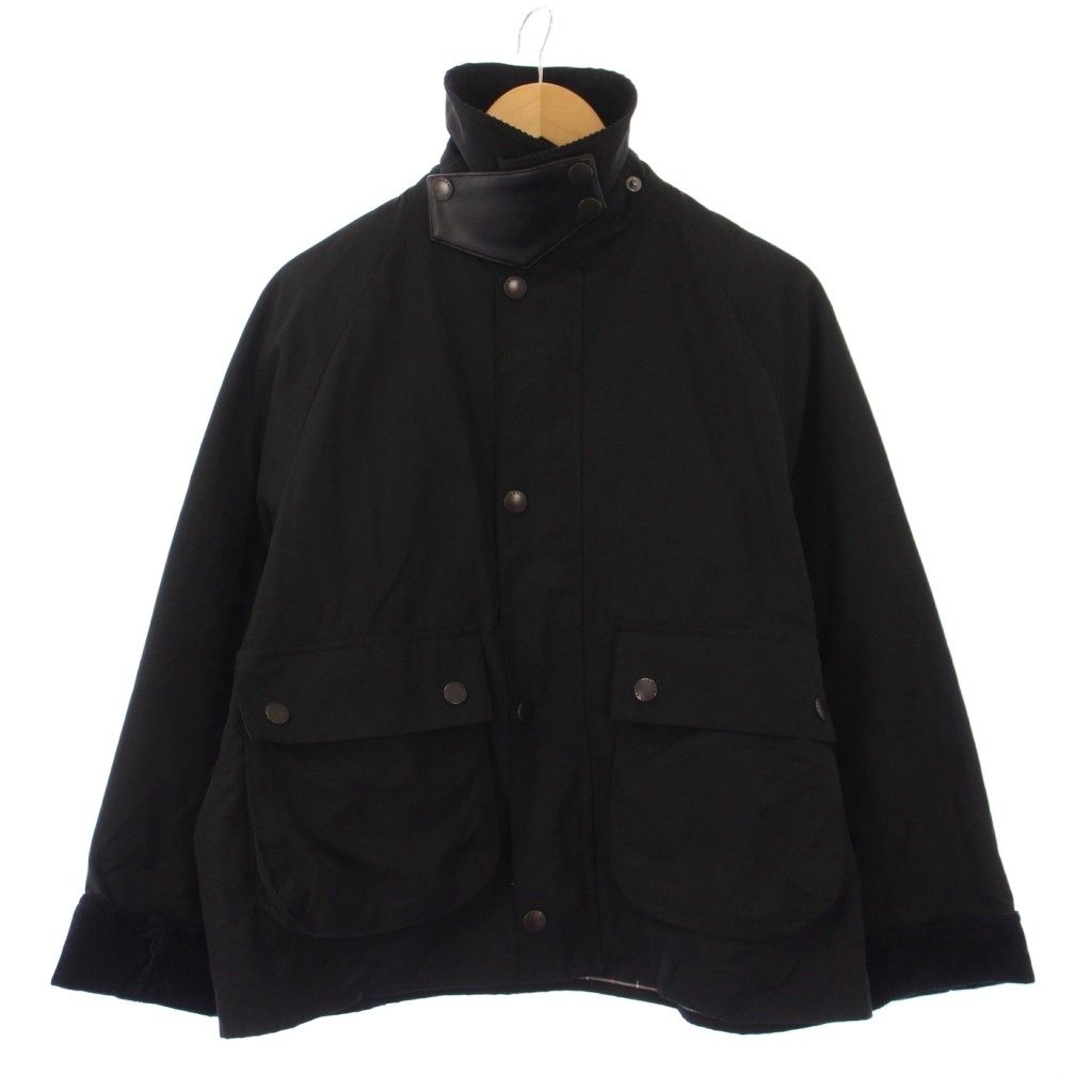 バブアー Barbour 24AW SPEY スタンドカラージャケット アウター ショート丈 ワンカラー 切替 M 黒 ブラック |BB