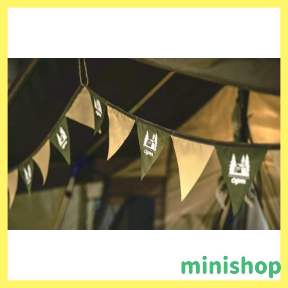 【数量限定】ogawa(オガワ) テント用 フラッグ ogawaガーランド 8290 サンドベージュ×カーキ×ダークブラウン 170cm