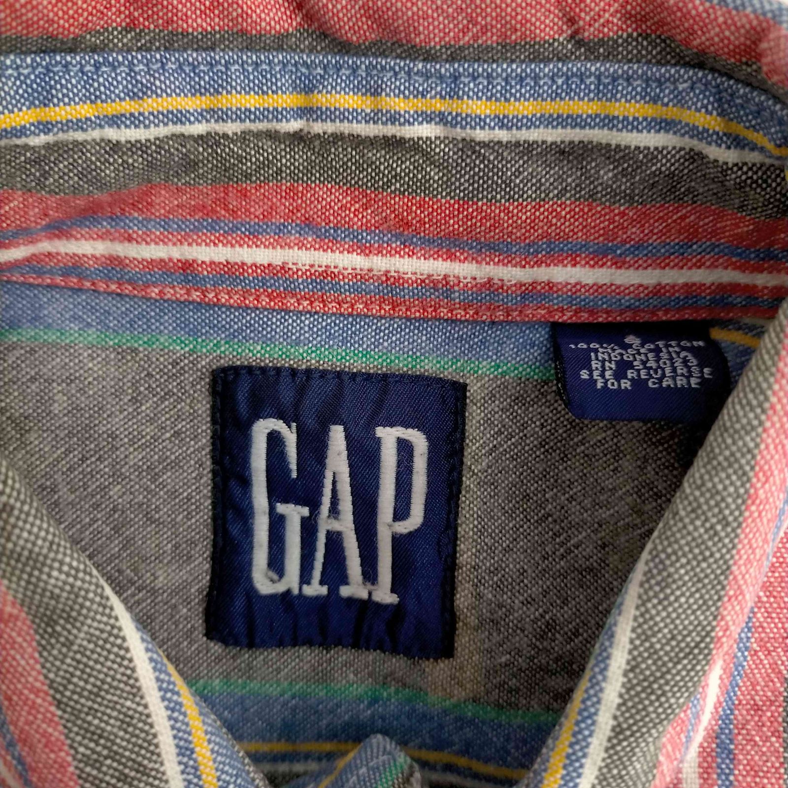 ギャップ Gap 90S OLDGAP ストライプコットンシャツ メンズ JPN：S