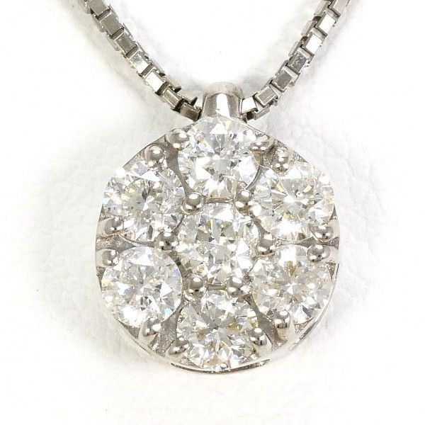 K18WG ネックレス NECKLACE ダイヤ 0.49 総重量約3.2g 約44cm