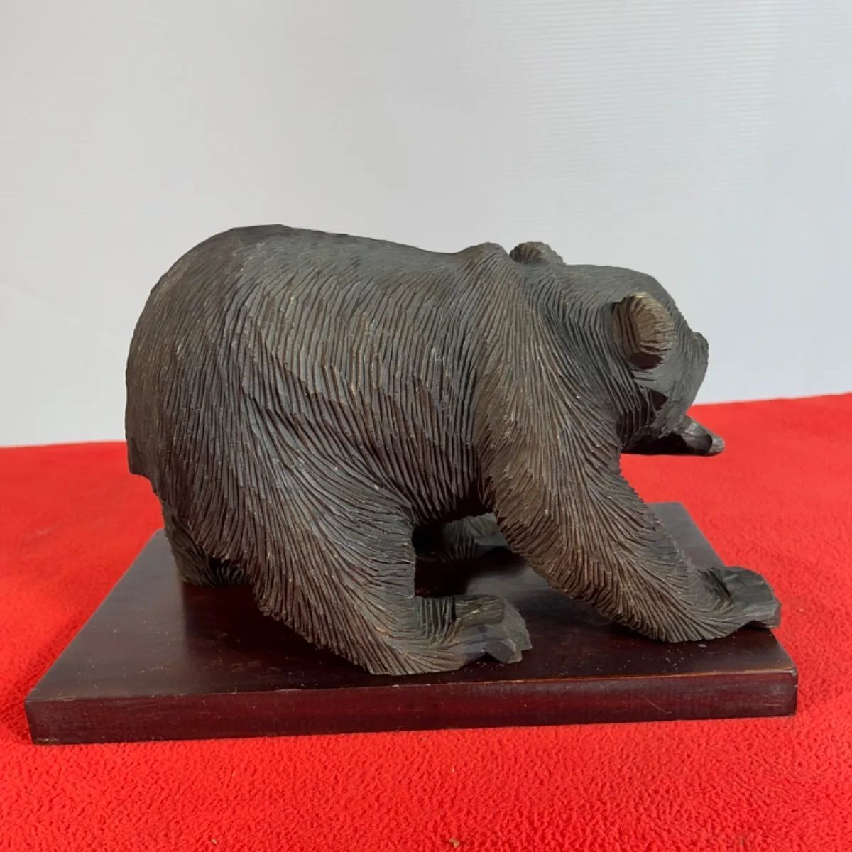 北海道 民芸品 大型木彫の熊 大型40cm】北海道 木彫り熊 鮭持ち 八雲系